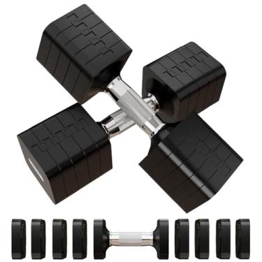 Imagem de Conjunto de halteres ajustáveis de 22,7 kg, 5 em 1, conjuntos de pesos gratuitos para mulheres e homens, conjunto de pesos de mão, conjuntos de pesos de halteres para casa, academia, treino