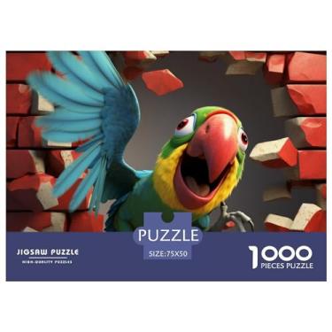 Imagem de Pássaro para adultos divertido 1000 peças animal 3D quebra-cabeça brinquedo intelectual alívio estresse brinquedo educativo jogo de decoração de casa desafio educativo 1000 peças (75 x 50 cm)