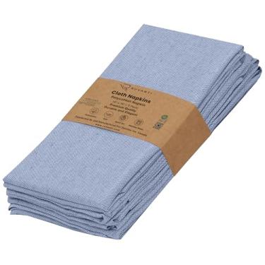 Imagem de RUVANTI Conjunto De 6 Guardanapos Pano Ruvanti, 18X18, Reutilizáveis, Laváveis, Macios E Duráveis, Poliéster Cambraia, Para Jantares Festas, Natal, Ação Graças Casamentos - Azul Meia-Noite