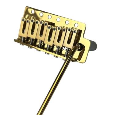Imagem de OVSAL Ponte De Guitarra Elétrica 10,5 Mm Dourada, Tremolo 6 Pontos, Bloco Liga Zinco, Placa Aço Inoxidável, Cordas Partida Stratocaster