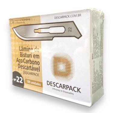 Imagem de Lâmina Para Bisturi Em Aço Carbono N 22 100un - Descarpack