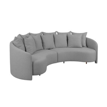 Imagem de Sofá 4 Lugares Amêndoa Linho Cinza 250 cm