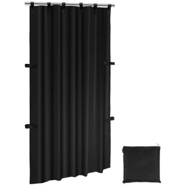 Imagem de bigjvbfv Cortina de privacidade Oxford 420D/210D com bolsa de armazenamento à prova d'água, vestiário, portátil, sem divisória de rack, telas para bolsa de dança preta. (preto, tecido Oxford 210D)