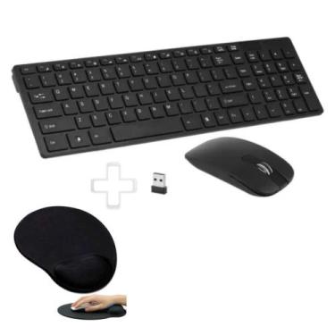 Imagem de Kit Escritório Teclado e Mouse Abnt2 Wireless + Mouse Pad para Noteboo