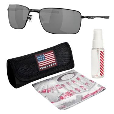 Imagem de Oakley Armação preta polida com fio quadrado OO4075 – lentes PRIZM PRETA, óculos de sol retangulares não polarizados com kit oficial de óculos eSHADES de luxo, Preto polido (60 mm), 60 mm