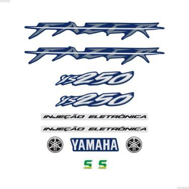 Imagem de Adesivos Para Yamaha Fazer 250 Ys 2008 Moto Azul + Emblemas - SPORTINO