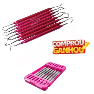 Imagem de Kit Periodontia Curetas Gracey 8 Instrumentais Odontológicos - Lysanda