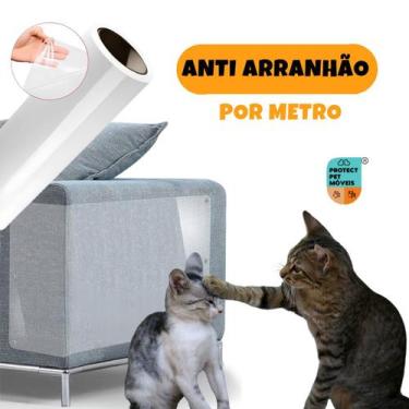 Imagem de kit Rolo Filme Anti Arranhador Arranhão Protetor Adesivo Gato Sofa Arr