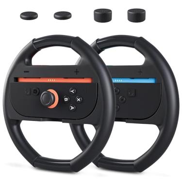 Imagem de GLDRAM 2pc Steering Wheel Controller Grip for Switch 2 Joycon (Black)