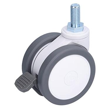 Imagem de ZJchao Rodas de Cadeira para Pisos de Madeira, Rodízio de 75 Mm M12 Silent Universal Wheel Rubrote Medicina TPR 3in Thread Aluminum Ligy