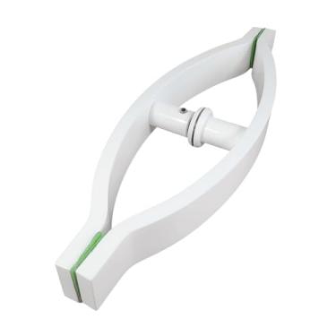 Imagem de Puxador Space para Porta de Vidro/Box - 1 Furo Barra Chata Maciça Curvo com 30cm