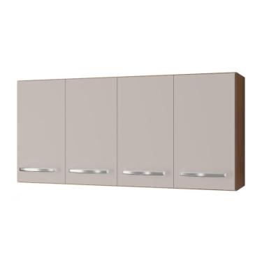 Imagem de Armário Aéreo Mara 118 Cm 4 Portas Cor:savana Off White