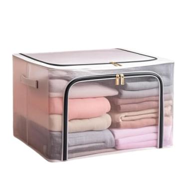 Imagem de Caixa Organizadora Dobrável 24L em PVC Transparente com Zíper Duplo – Abertura Frontal e Superior – Para Armários e Guarda-Roupas (24 Litros)