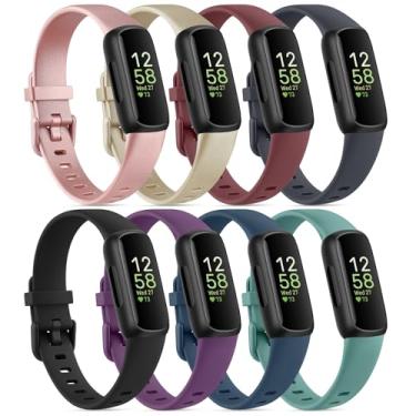 Imagem de Pacote com 8 pulseiras ajustáveis de silicone esportivo compatíveis com Fitbit Inspire 3 Fitness Tracke (pacote com 8)