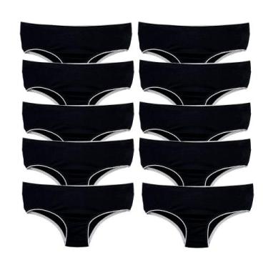 Imagem de Kit 10 Calcinhas Infantil Criança Algodão Cotton Kids - Polo Basic, GG