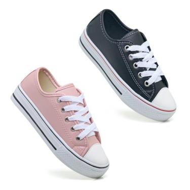 Imagem de Kit 2 Pares Tenis Infantil All Ligth Star Casual Conection, 30, PRETO/