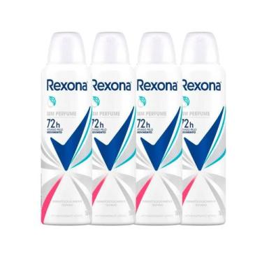 Imagem de Kit Desodorante Aerosol Rexona Sem Perfume 150ml - 4 Unidades