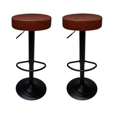 Imagem de Kit 02 Banquetas de Cozinha Alta para Ilha Bar Bancada Gourmet Giratória Viena Preta