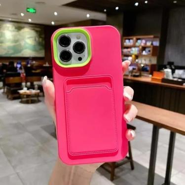 Imagem de HPQWN Capa de celular luxuosa de silicone macio com proteção anti-impacto para iPhone 6 ou 6s (para iPhone 6 ou 6s/Vermelho)