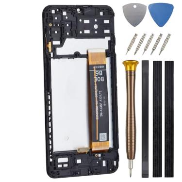 Imagem de Tela completa com moldura de tela para Samsung Galaxy A13 SM-A135F SM-A135U SM-A135M Tela LCD sensível ao toque de substituição com kit de ferramentas e adesivo preto de 6,6 polegadas