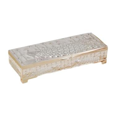 Imagem de YIJU Caixa de Joias para Mulheres, Organizador Multifuncional de Liga de Zinco, Estojo de Armazenamento para Colar, Grampos de Cabelo, Abotoaduras, Joias C, Branco