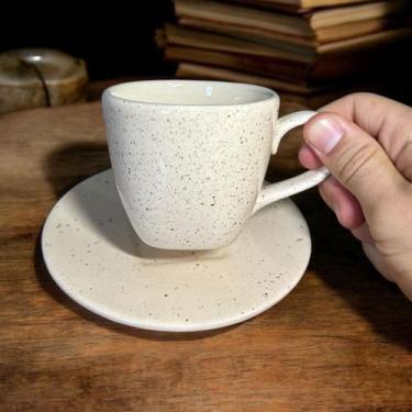 Imagem de Xícara de Chá 200ml Com Pires Pintado á Mão Presente Decoração Café Co