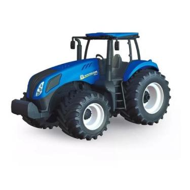 Imagem de Trator T8 New Holland Agriculture Azul Brinquedo - Usual Brinquedos - 
