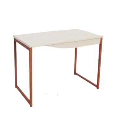 Imagem de Mesa Compacta para Escritório 90cm – Versátil (Branco com Rose)