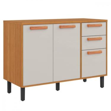 Imagem de Balcão Itatiaia Nápoles 3 Portas 2 Gavetas Cinamomo-offwhi