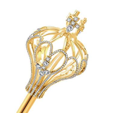 Imagem de Pensoda Royal Cross Christmas Scepter Magic Party Wand Pageant (Ouro)