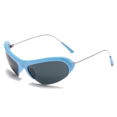 Imagem de VFDHN Óculos de sol da moda para homens dirigindo motocross Uv400 (azul)
