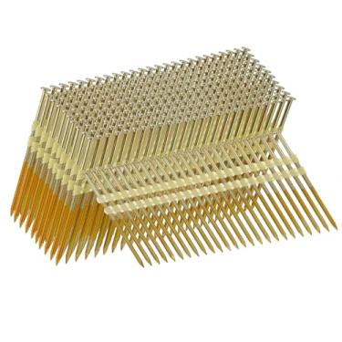 Imagem de SITLDY Pregos de moldura de 21 graus, 1000 unidades, haste de anel de 8,5 cm x 0,332 cm, cabeça redonda completa galvanizada por EG, para pregador elétrico pneumático de 20 a 22 graus