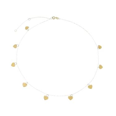 Imagem de Corrente Feminina Chocker Corações 42cm Ouro 18k 750 Amarelo