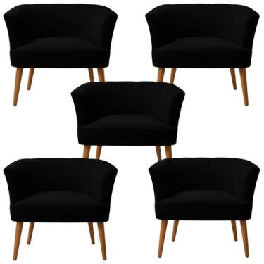 Imagem de Jogo 5 Poltronas Decor para Recepção Clinica Tecido Veludo Confortavel