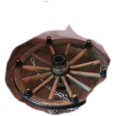 Imagem de Lustre roda de carroça - rusticom
