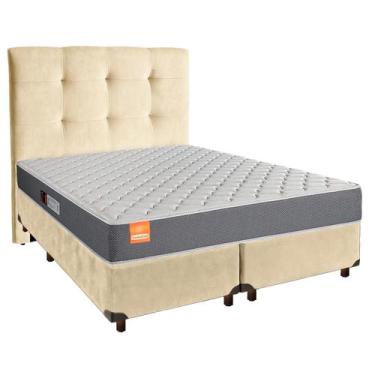 Imagem de Cama Box + Colchão Queen D23 Pro Inducol + Cabeceira Estofada