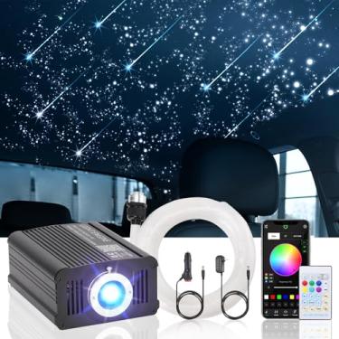 Imagem de YINGTOUSHI Kit De Luzes Teto Fibra Óptica Meteor Twinkle, 550 Peças * 0,03 Pol. 9,8 Pés, Com 100 Efeitos Disparo, Modo Música Rgbw, Som Ativado Para Carro, Decoração Casa