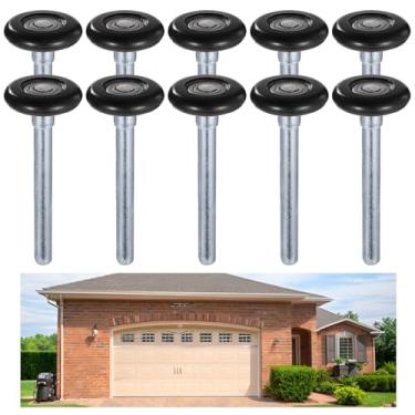 Imagem de Homaisson 10 peças de rolos de porta de garagem de 4 cm com haste de 12 cm, roda substituível para porta de garagem silenciosa, substituição de rolo de garagem de nylon, rolo de porta para garagens