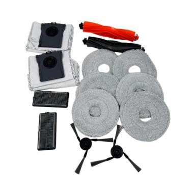 Imagem de Warmforwel Kit de acessórios originais compatíveis com aspirador de pó ultra robótico Dreame X40 Pro, 2 escovas principais, 2 escovas laterais, 2 filtros, 2 sacos de poeira, 6 panos de esfregão