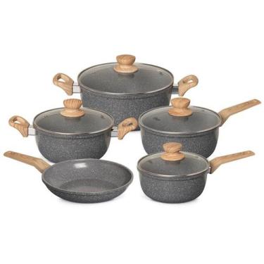 Imagem de Jogo de Panelas Marble Edition 5 Peças com Revestimento Cerâmico Alumí