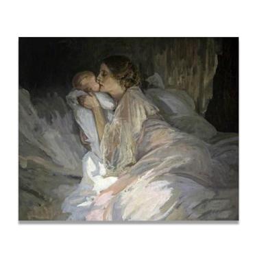 Imagem de Kiss Of Love John Lavery Classic Realist Portrait & War Scene Canvas Art – Irish Art Wall Decor For Home 30x36cm Un Framed