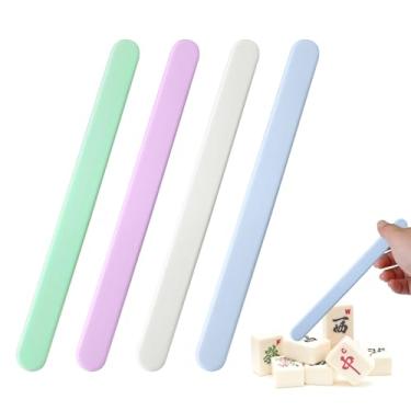 Imagem de MingQiEven 4 Pack Silicone Mahjong Tile Grabbers - Non-Slip Tile Taker Sticks for American & Chinese Sets, Mahjong Accessories, Improve Reach & Game Fluency
