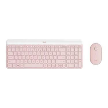 Imagem de Kit com Teclado E Mouse Sem Fio, Logitech Mk470, Rose - 920-011313