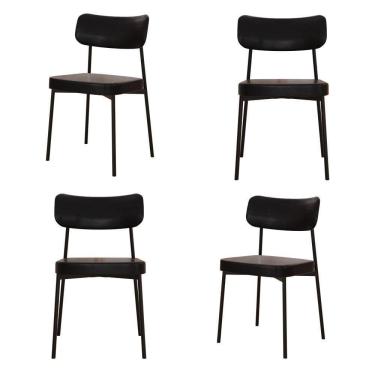 Imagem de Cadeira Mynna Fixa C/4 Pes 525 X 470 X 790 Mm C/4 Un. Courino Preto Courino Preto