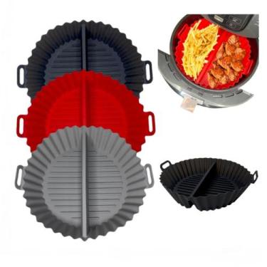 Imagem de Forma Com Divisória Air Fryer Silicone Redonda Antiaderente - RT