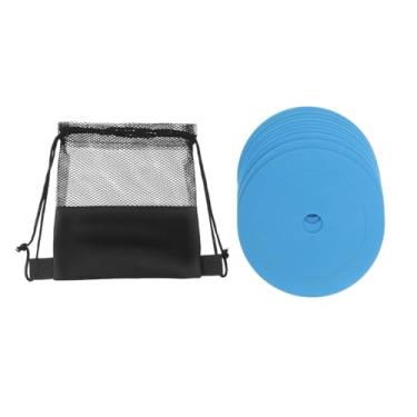 Imagem de simhoa 10x Marcadores de cones planos antiderrapantes de 6 polegadas, discos planos, marcadores de para treinamento de agilidade de futebol e basquete, Azul