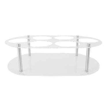 Imagem de Fockety Organizador de Garrafas de água, Rack de Armazenamento de Acrílico para Xícaras de Possui 6 Garrafas, Com Design Resistente para o Armário de Bancada de Cozinha (Claro)