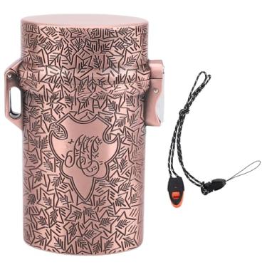 Imagem de HEEPDD Garrafa De Armazenamento De Alumínio Recipiente Hermético Odor À Prova De Cheiro À Prova De Água Frasco De Armazenamento De Metal Com Corda De Transporte para Especiarias Café (Cobre)