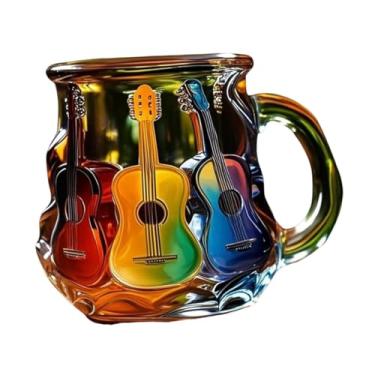Imagem de Generic Caneca de café com arte de guitarra, resina, novidade, coleção multiuso, xícara de café, enfeite de mesa para quarto, estúdio, prateleira, mesa, Style B
