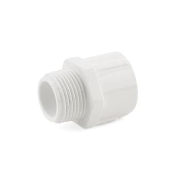 Imagem de Encaixe de tubo adaptador macho de PVC – soquete deslizante Schedule 40 x conector MNPT – Encaixe de PVC resistente para encanamento, linhas de água e sistemas de irrigação (MNPT de 1/5.1 cm x 2.5 cm